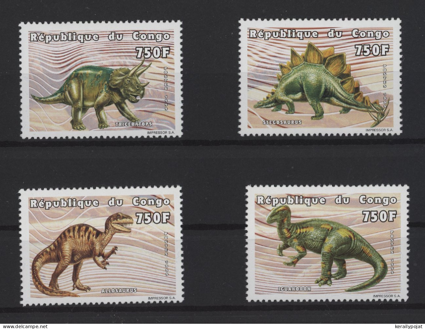 Congo (Brazzaville) - 1999 Prehistoric Animals (I) MNH__(TH-24493) - Neufs