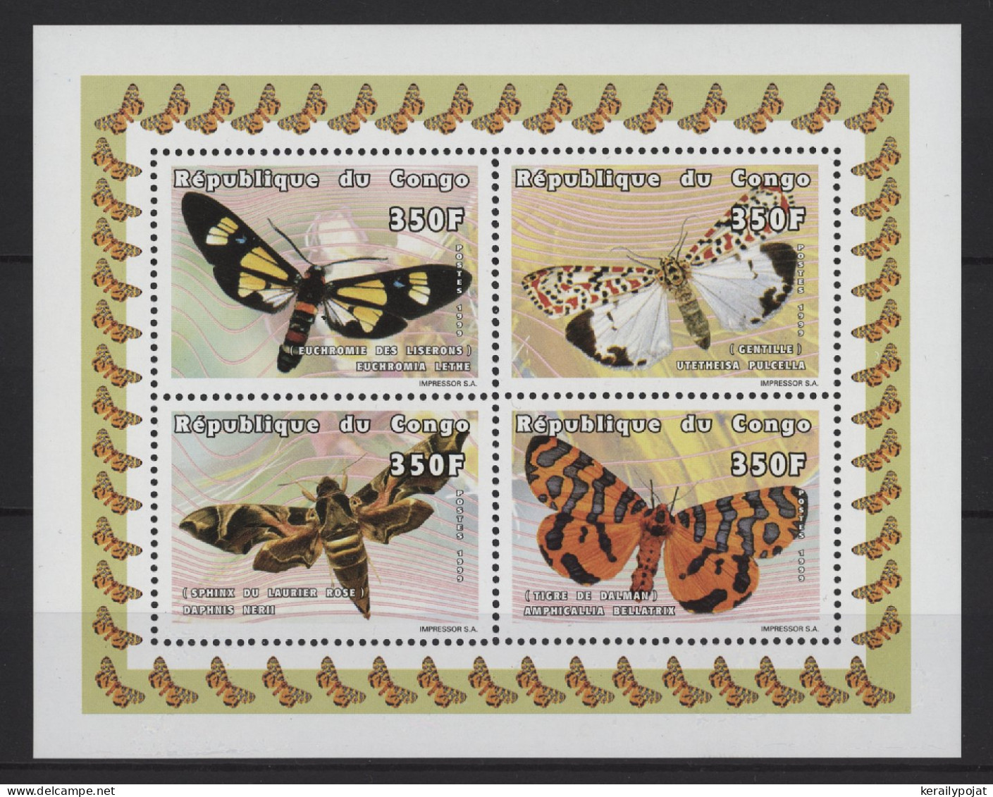 Congo (Brazzaville) - 1999 Butterflies Kleinbogen (2) MNH__(TH-26823) - Mint/hinged