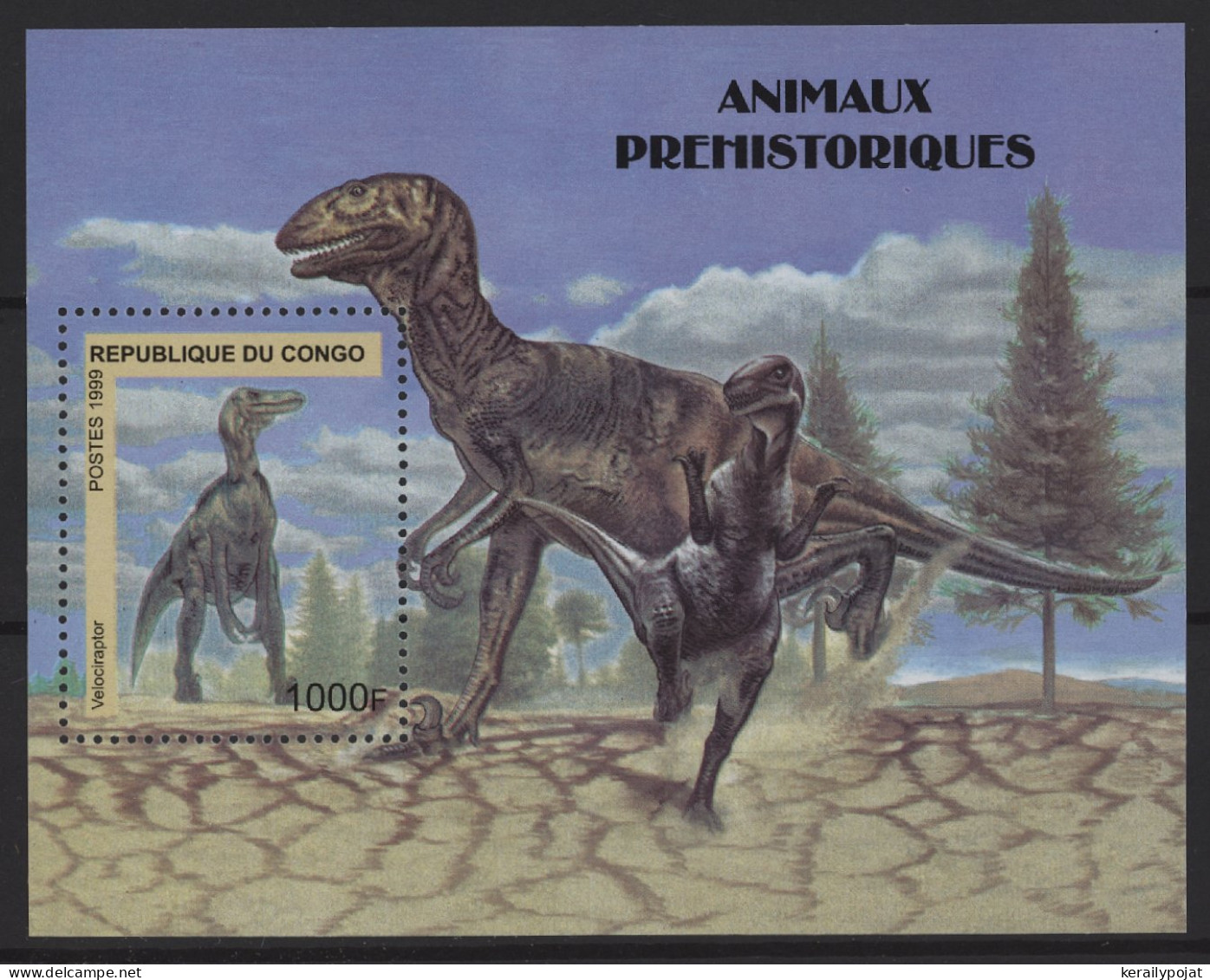 Congo (Brazzaville) - 1993 Prehistoric Animals Block MNH__(TH-24496) - Nuevas/fijasellos