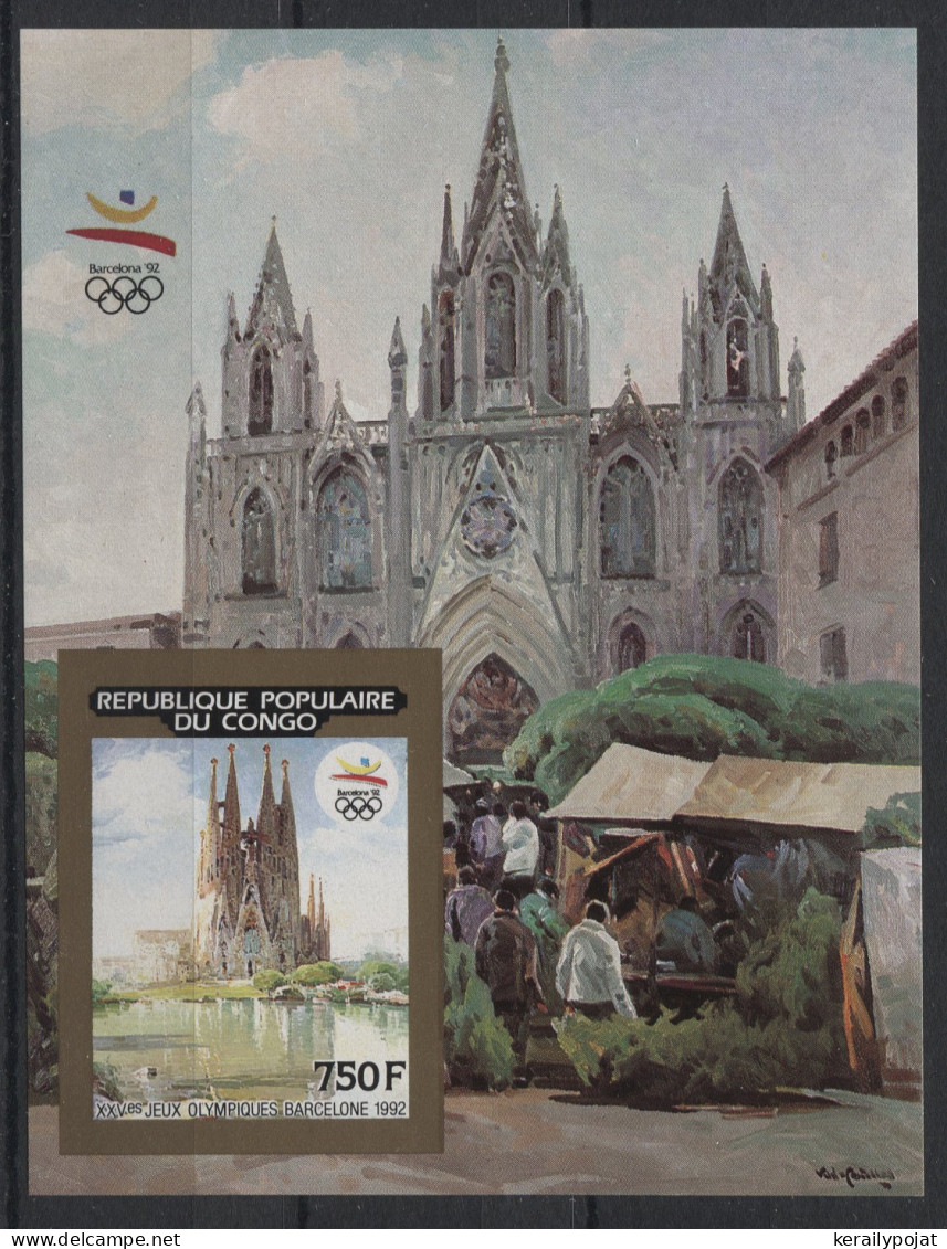 Congo (Brazzaville) - 1990 Barcelona Block (1) IMPERFORATE MNH__(TH-24050) - Nuevas/fijasellos