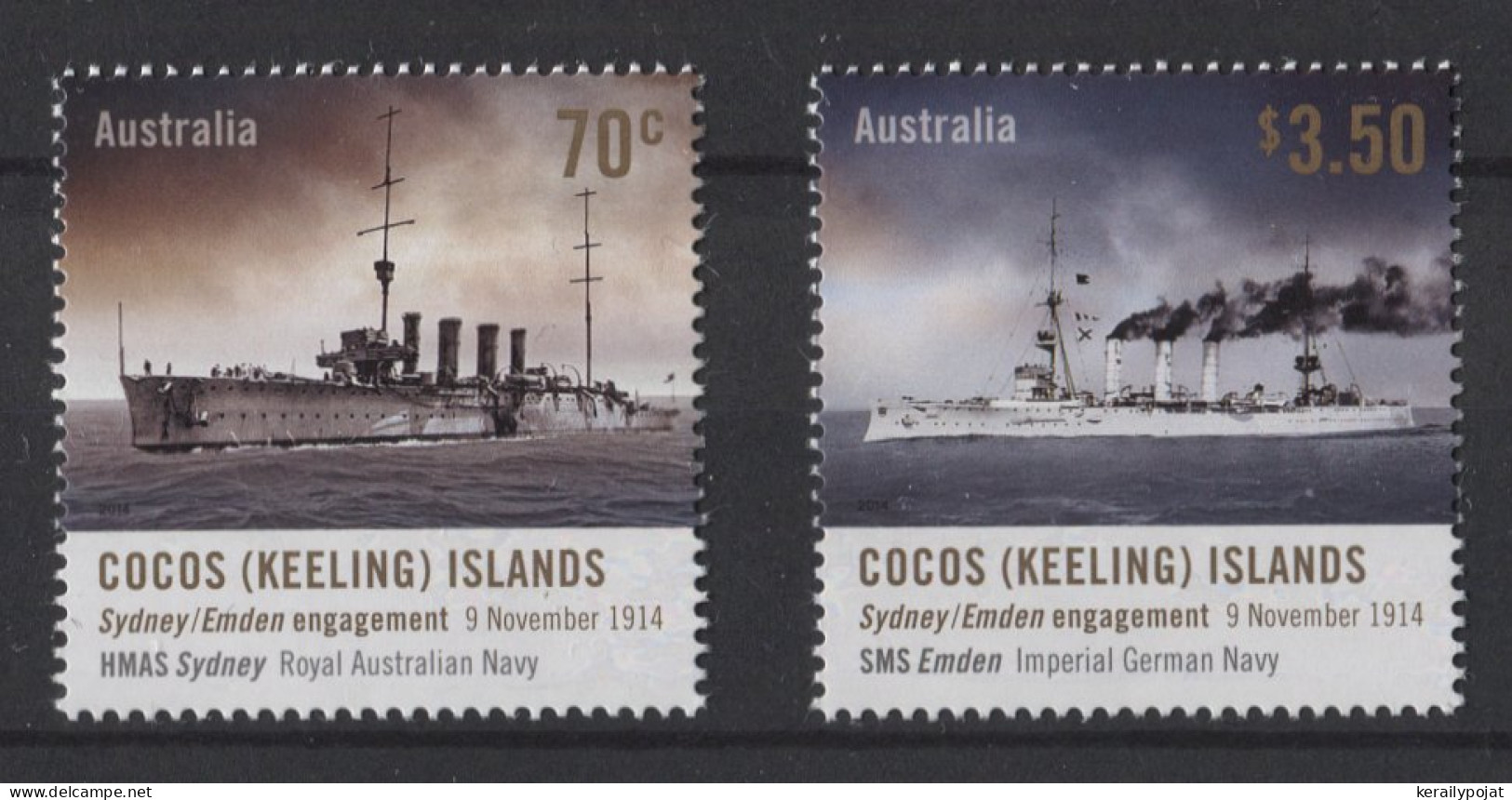 Cocos Islands - 2014 Sea Battle MNH__(TH-26149) - Kokosinseln (Keeling Islands)