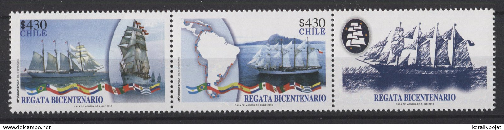 Chile - 2010 Sailing Regatta Strip MNH__(TH-26466) - Chile