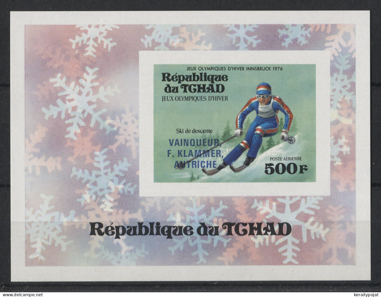Chad - 1976 Innsbruck Medalist Block IMPERFORATE MNH__(TH-24193) - Tchad (1960-...)