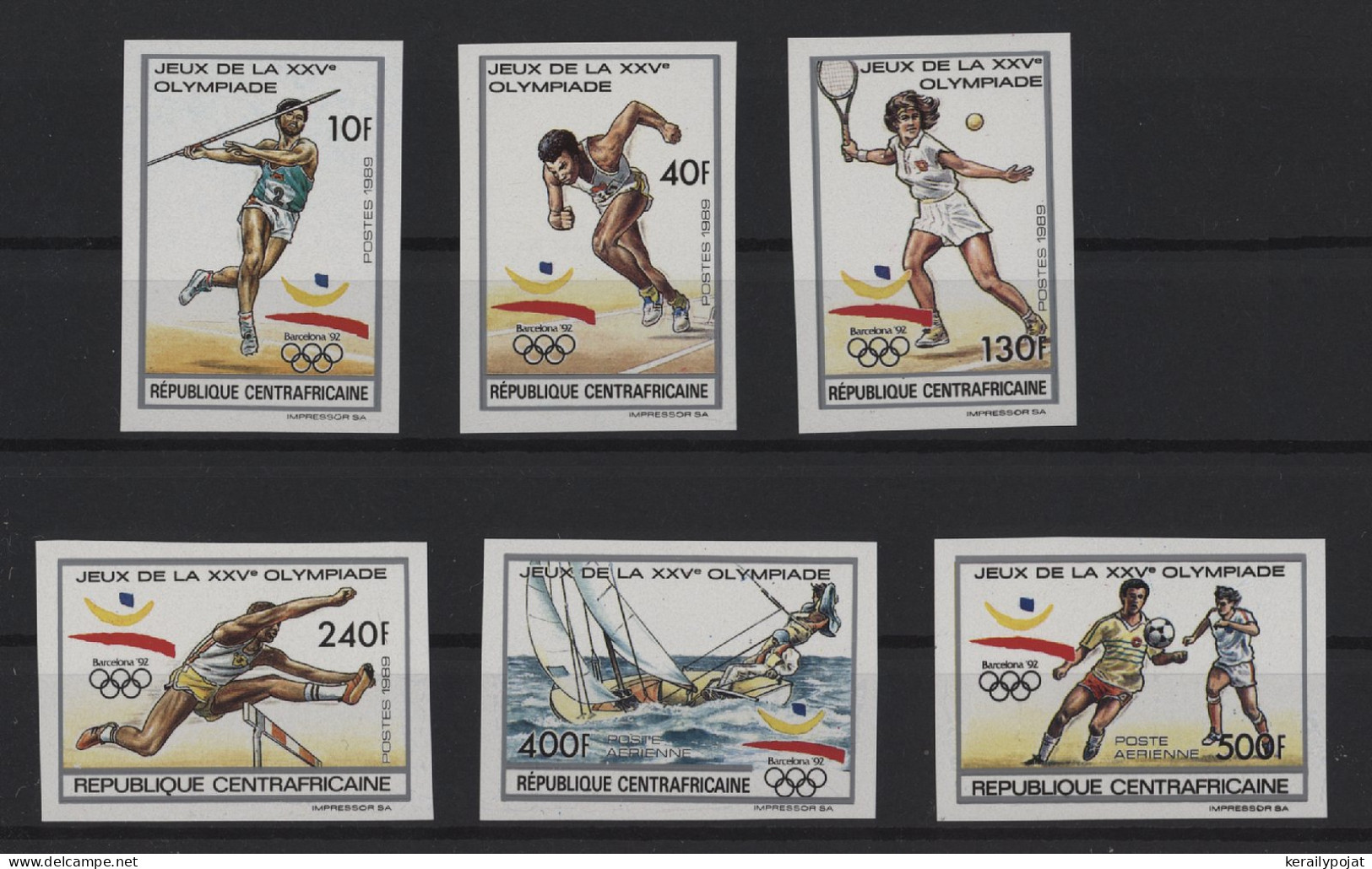 Central African Republic - 1990 Summer Olympics Barcelona IMPERFORATE MNH__(TH-24583) - Zentralafrik. Republik