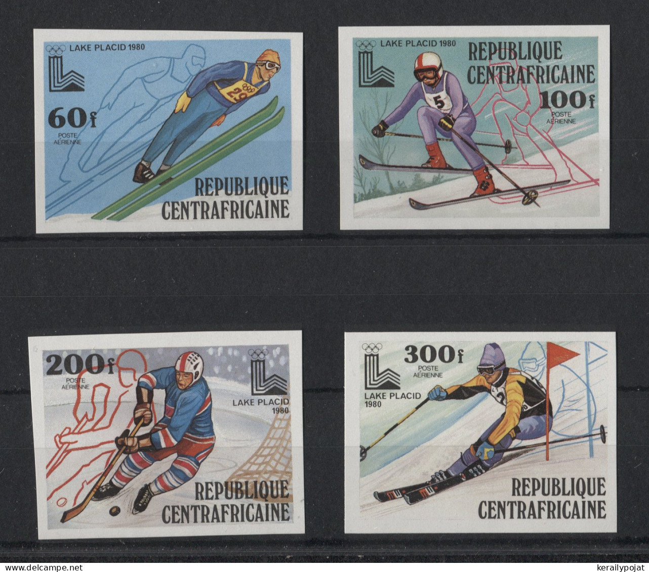Central African Republic - 1979 Winter Olympics Lake Placid IMPERFORATE MNH__(TH-23724) - Central African Republic