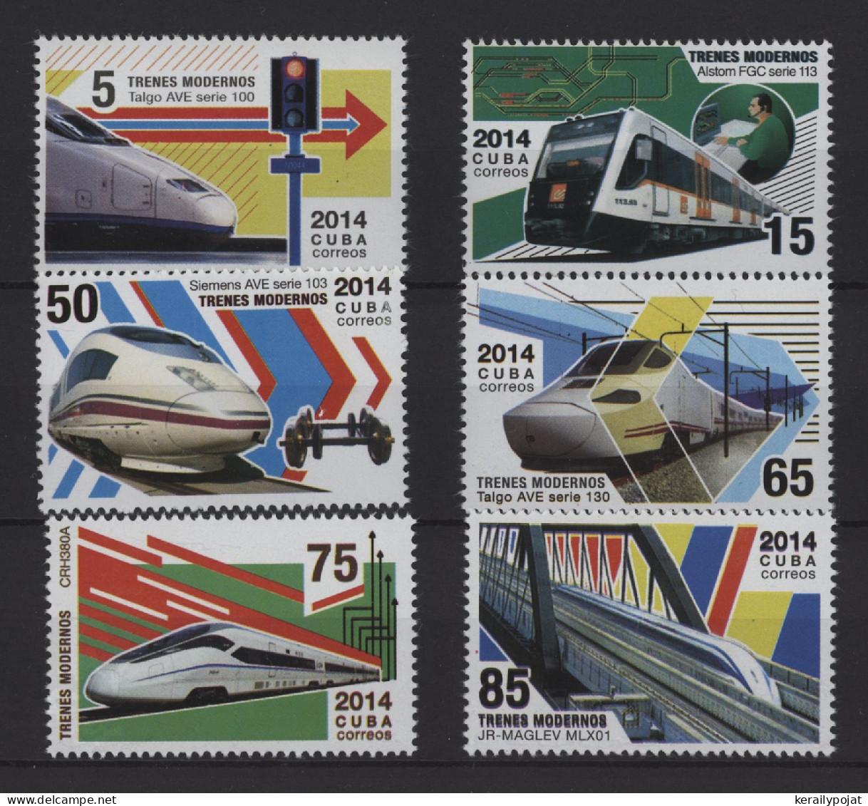 Cuba - 2015 High-speed Trains MNH__(TH-27351) - Unused Stamps
