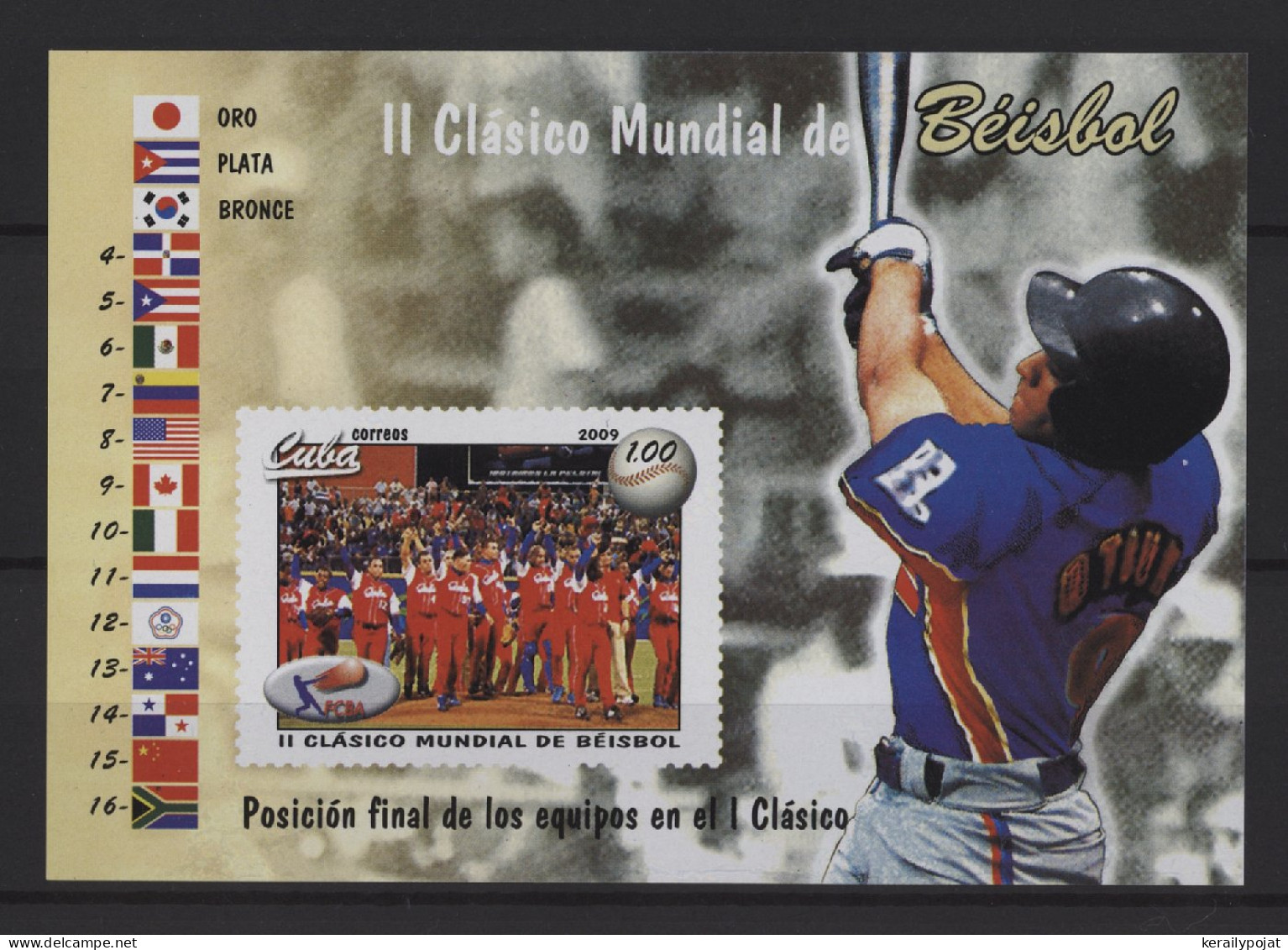 Cuba - 2009 Baseball World Championship Block MNH__(TH-27502) - Blocs-feuillets