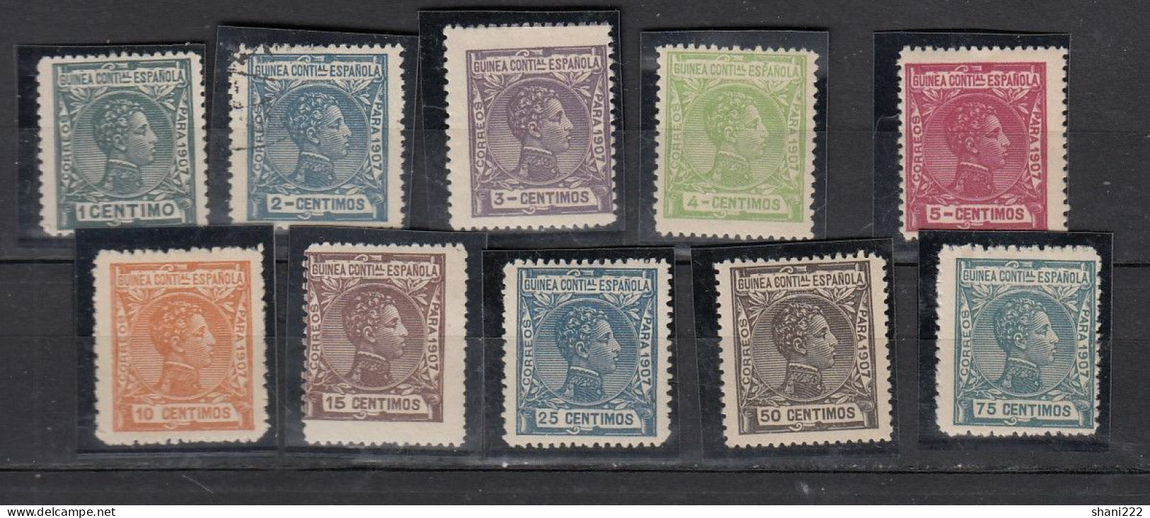Spanish Guinea 1907 Alfonso XIII, Set To 75c (2-159) - Spanish Guinea