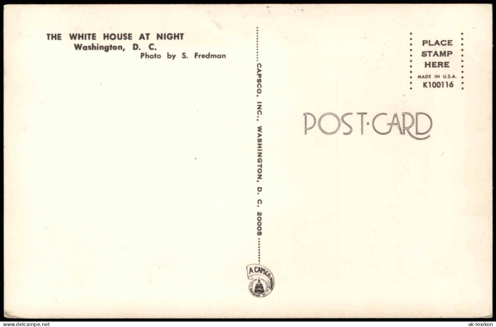 Postcard Washington D.C. The White House Weißes Haus 1960 - Washington DC