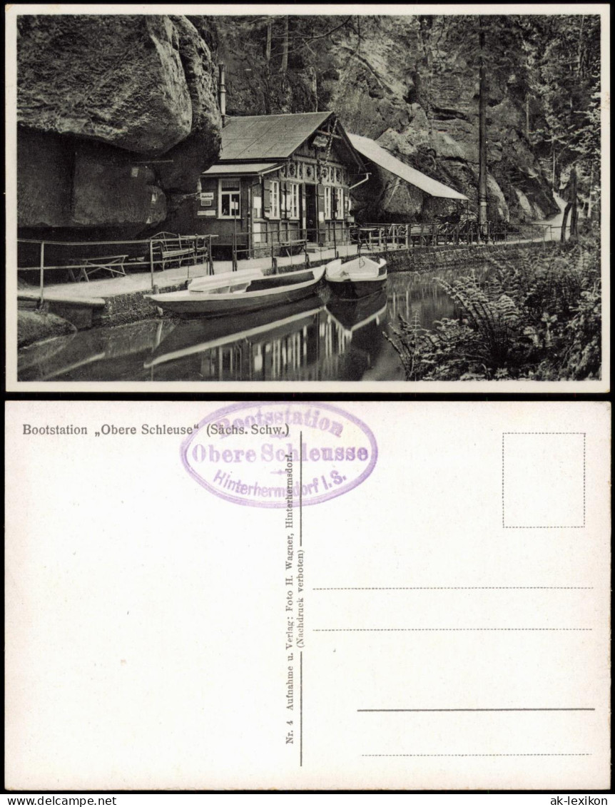 Ansichtskarte Hinterhermsdorf-Sebnitz Restauration Obere Schleuse 1939 - Hinterhermsdorf