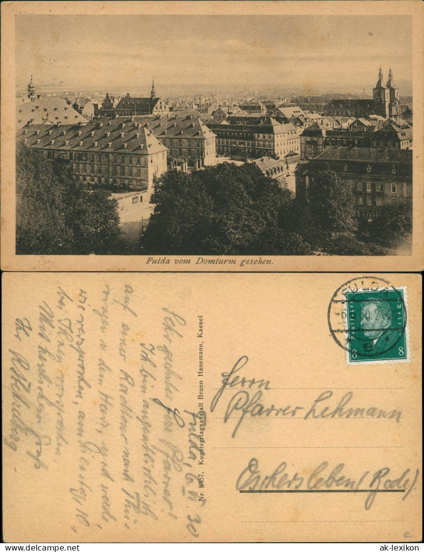 Ansichtskarte Fulda Stadt Vom Dom Gesehen 1930 - Fulda