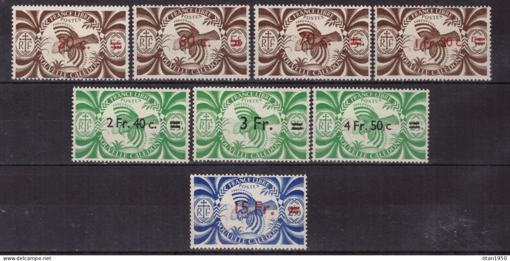 Nouvelle Calédonie - Poste Aérienne - Série De Londres Surchargée - Série De 8 Timbres Neufs ** Cote 16 € - Ongebruikt