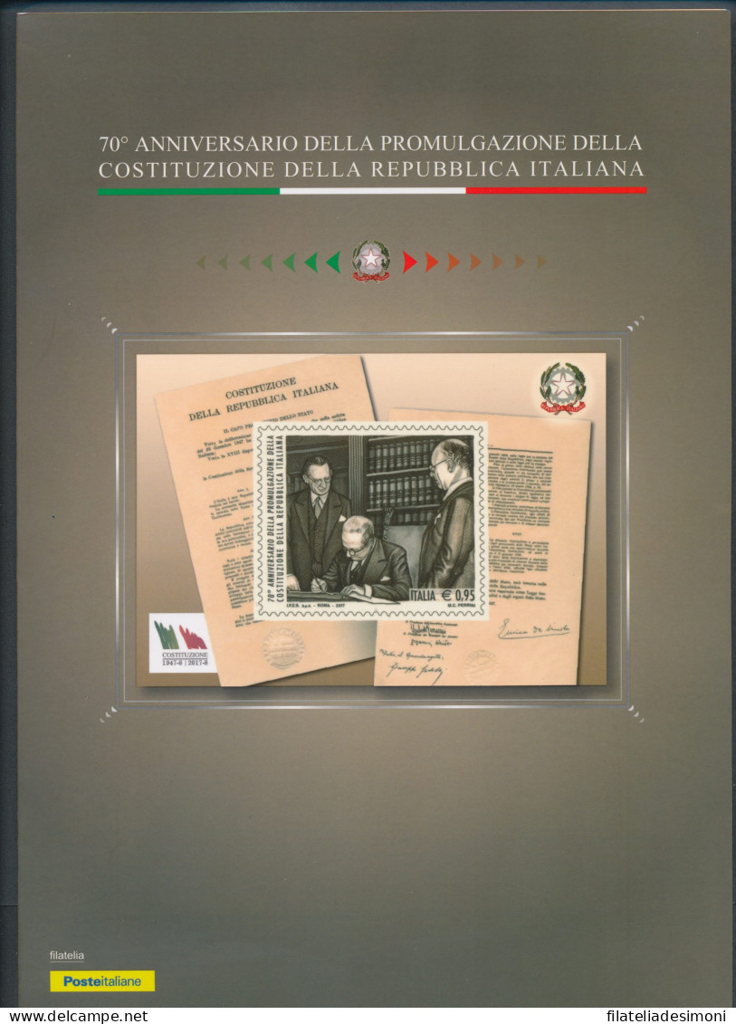 2017 Italia - Repubblica, Folder - 70 Costituzione Repubblica N. 544 - MNH** - Presentatiepakket