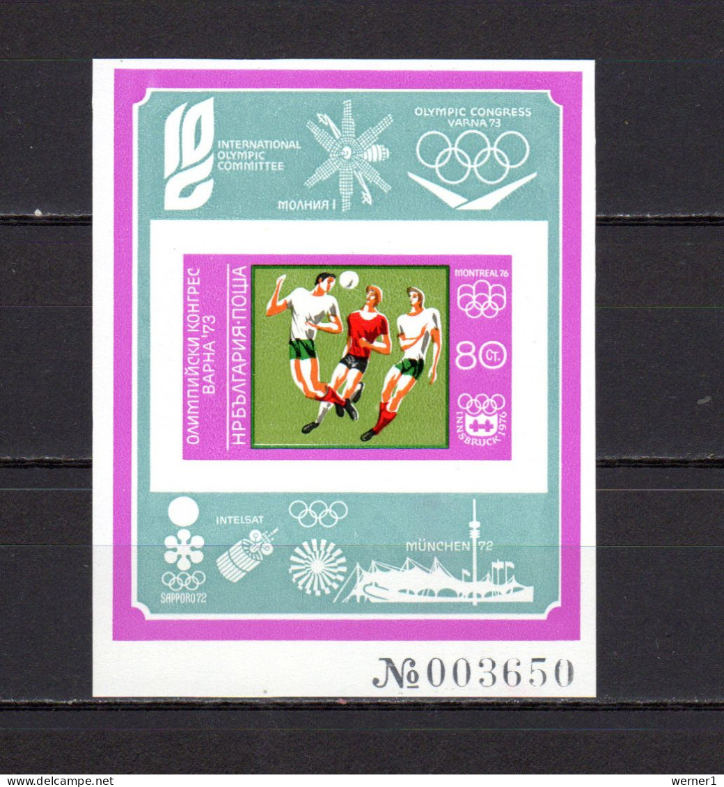 Bulgaria 1973 Olympic Games Munich, Football Soccer, Space S/s Violet Border Imperf. MNH -scarce- - Summer 1972: Munich