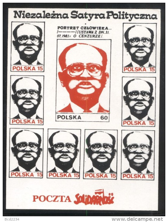 POLAND SOLIDARITY SOLIDARNOSC INDPENDENT POLITICAL SATIRE GEN JARUZELSKI MS - Solidarnosc Labels