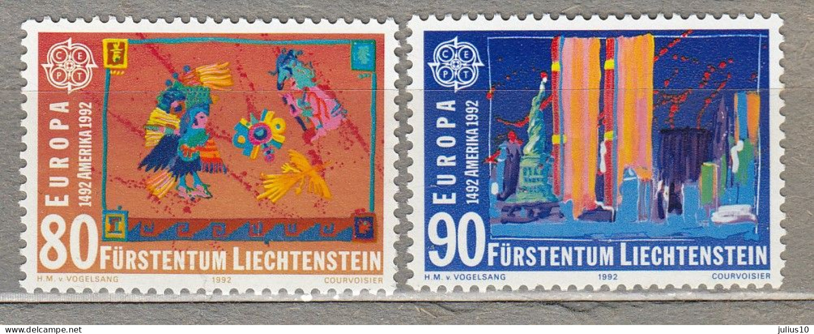 EUROPA CEPT 1992 Liechtenstein C.Colombo 500th Discovery Of America MNH(**) Mi 1033-1034 #33917 - 1992