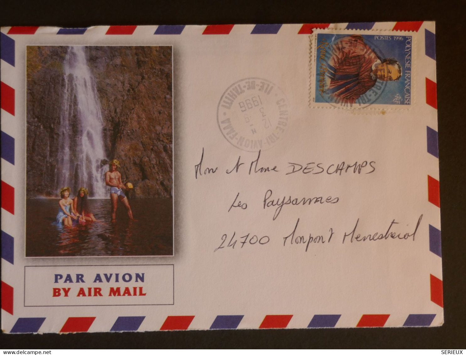 DM 14 POLYNESIE   LETTRE 1986 TAHITI A MONPONT FRANCE  ++AFF. INTERESSANT +++ - Covers & Documents