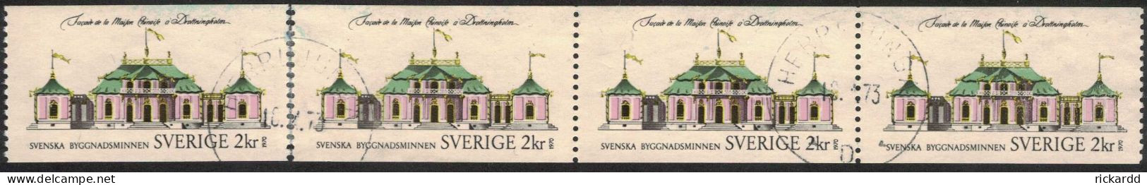 Sweden - Facit #701 LYX / PRAKTstämplat 2(4)-strip HERRLJUNGA 18.4.73 - 1930- ... Rouleaux II