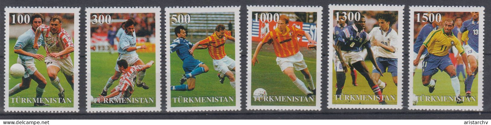 TURKMENISTAN 1998 FOOTBALL WORLD CUP 2 S/SHEETS AND 6 STAMPS - 1998 – Frankrijk