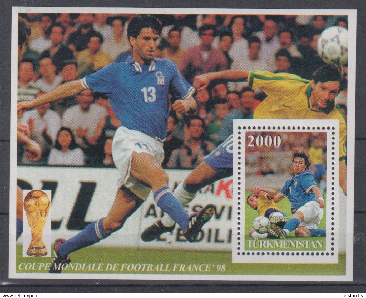 TURKMENISTAN 1998 FOOTBALL WORLD CUP 2 S/SHEETS AND 6 STAMPS - 1998 – France