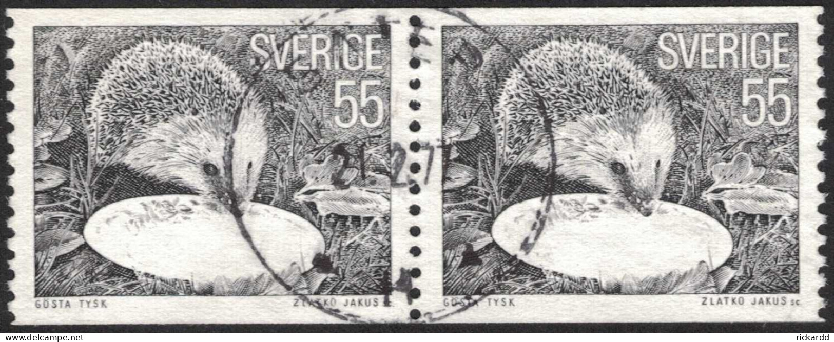 Sweden - Facit #940A LYX / PRAKTstämplat 2-strip SÄTER 21.2.77 - 1930- ... Coil Stamps II