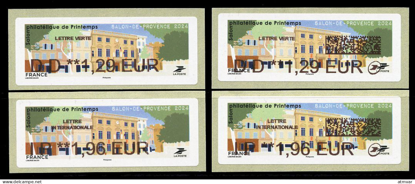 FRANCE (2024) Series / Sets ATM Vignettes LISA Salon Philatélique De Printemps - Salon-de-Provence 2024 - Hôtel De Ville - 2010-... Viñetas De Franqueo Illustradas