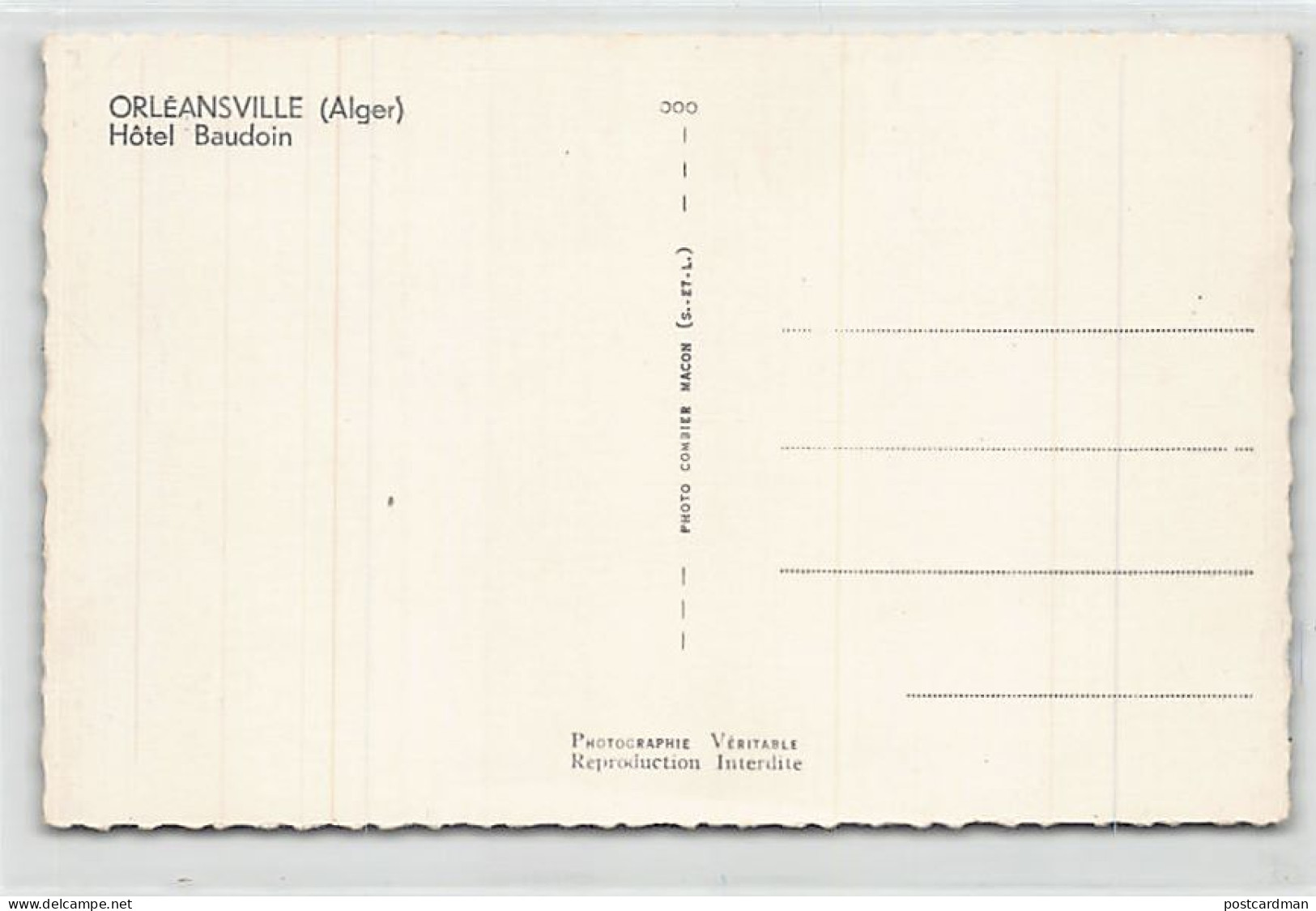 Algérie - CHELF Orléansville - Hôtel Baudoin - Ed. Combier  - Chlef (Orléansville)