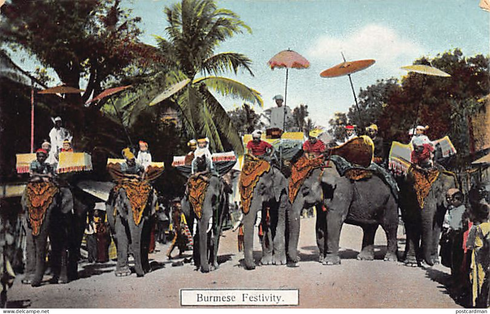 MYANMAR Burma - Burmese Festivity - Elephants - Publ. D. A. Ahuja 16 - Myanmar (Burma)