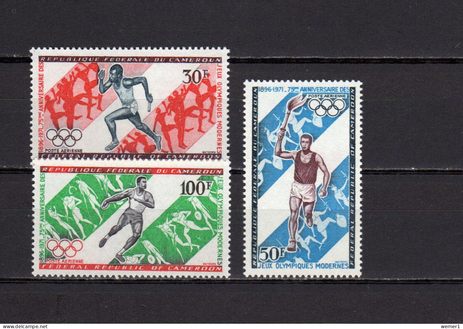 Cameroon - Cameroun 1971 Olympic Games, 75th Anniv. Of Olympic Games Set Of 3 MNH - Summer 1972: Munich