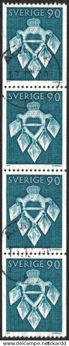 Sweden - Facit #1104 LYX / PRAKTstämplat 4-strip ALVESTA 13.12.79 - 1930- ... Franqueo II