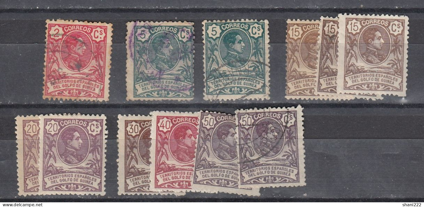 Spanish Guinea 1909 Alfonso XIII, Various (2-161) - Guinea Espagnole