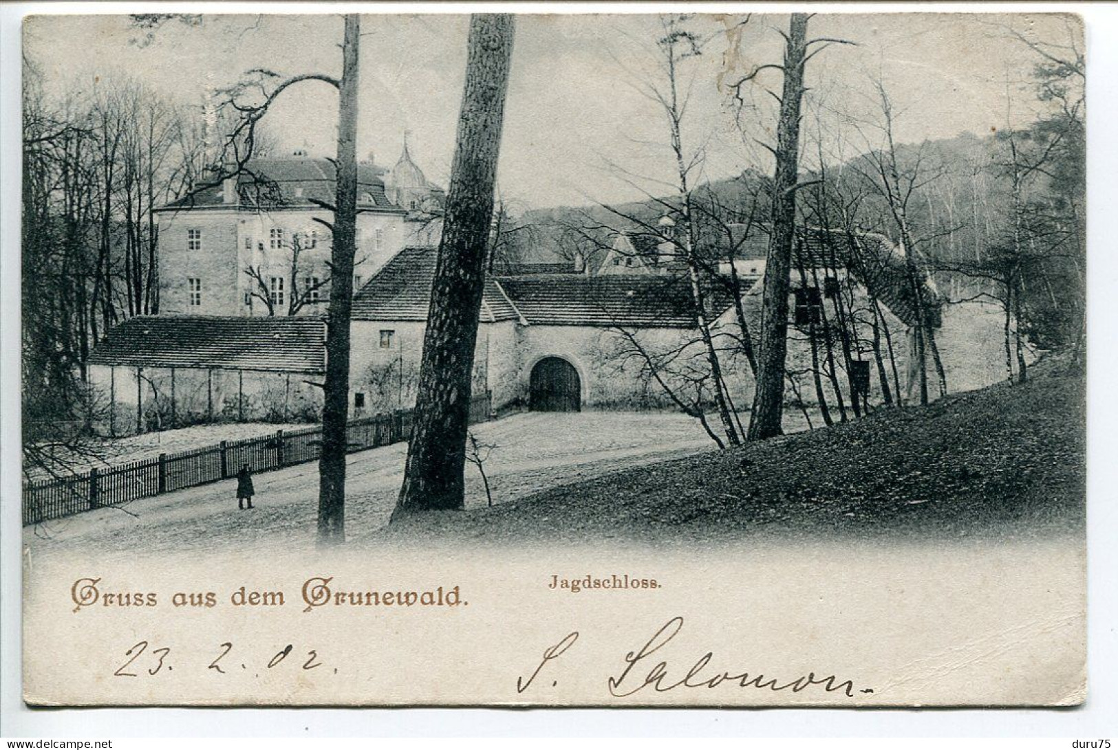 Pionnière Voyagé 1902 * Gruss Aus Dem GRUNEWALD Jagdschloss ( Pavillon De Chasse ) * Cachet S. Salomon Berlin - Grunewald