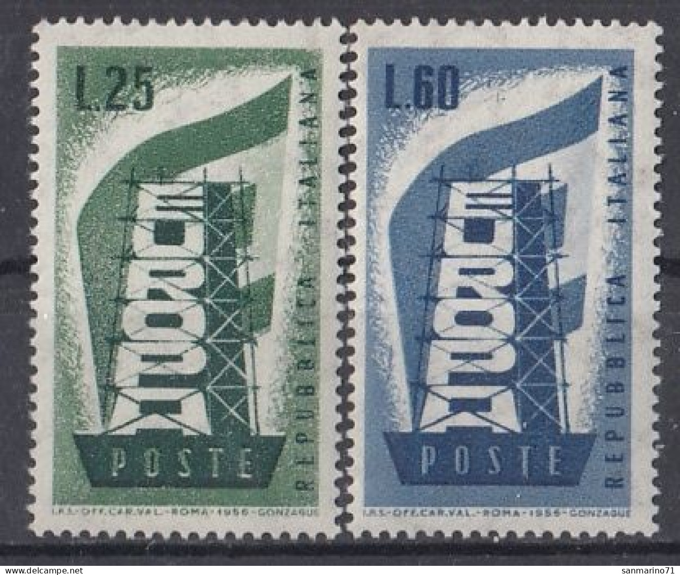 ITALY 973-974,unused - 1956