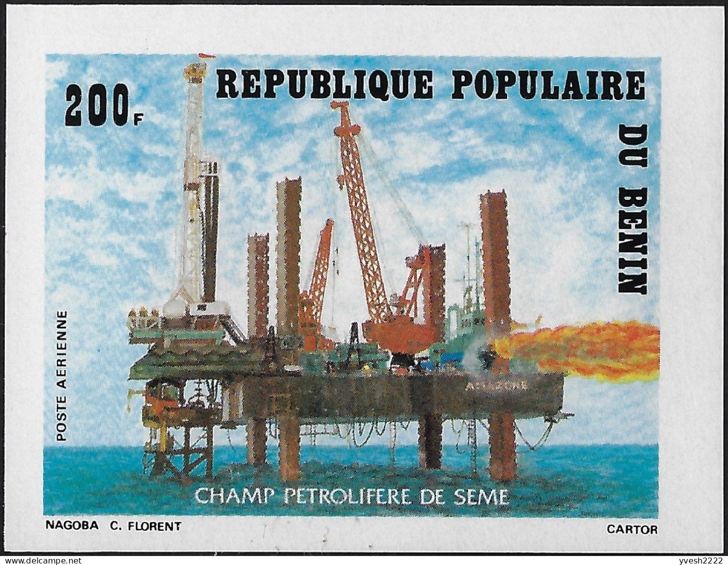 Bénin 1985 Y&T PA 343 Non Dentelé. Champ Pétrolifère De Seme - Erdöl