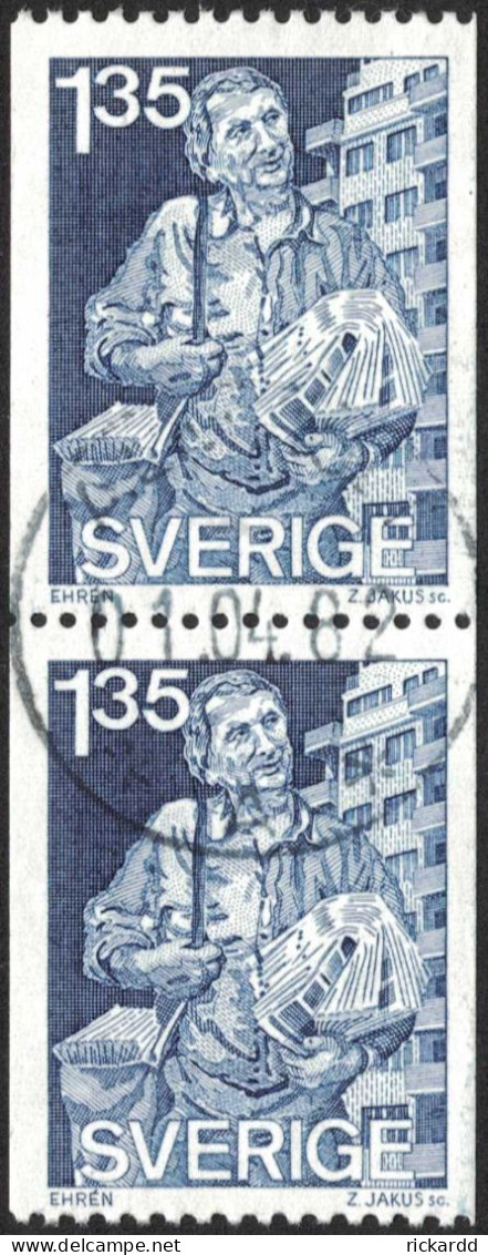 Sweden - Facit #1202 LYX / PRAKTstämplat 2-strip ÄLMHULT 01.04.82 - 1930- ... Rouleaux II