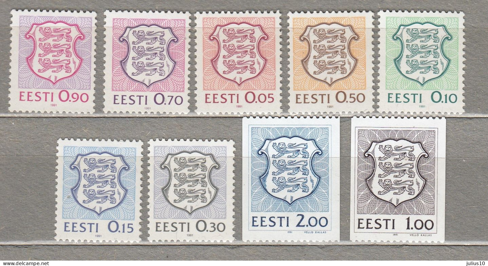 ESTONIA 1991 Coat Of Arms MNH(**) Mi 165-173 #Est360 - Estonia