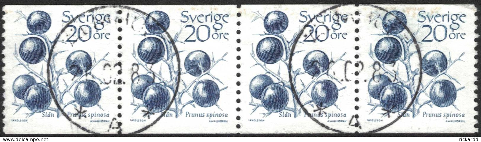 Sweden - Facit #1244 LYX / PRAKTstämplat 4-strip ÄLMHULT 26.02.83 - 1930- ... Coil Stamps II