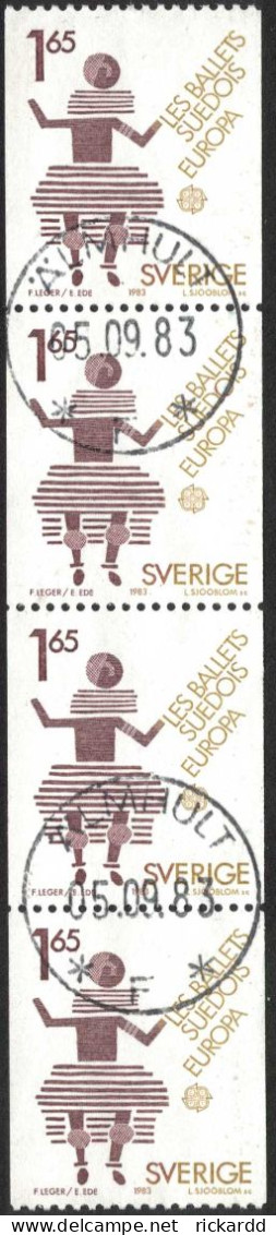 Sweden - Facit #1254 LYX / PRAKTstämplat 4-strip ÄLMHULT 05.09.83 - 1930- ... Francobolli In Bobina II