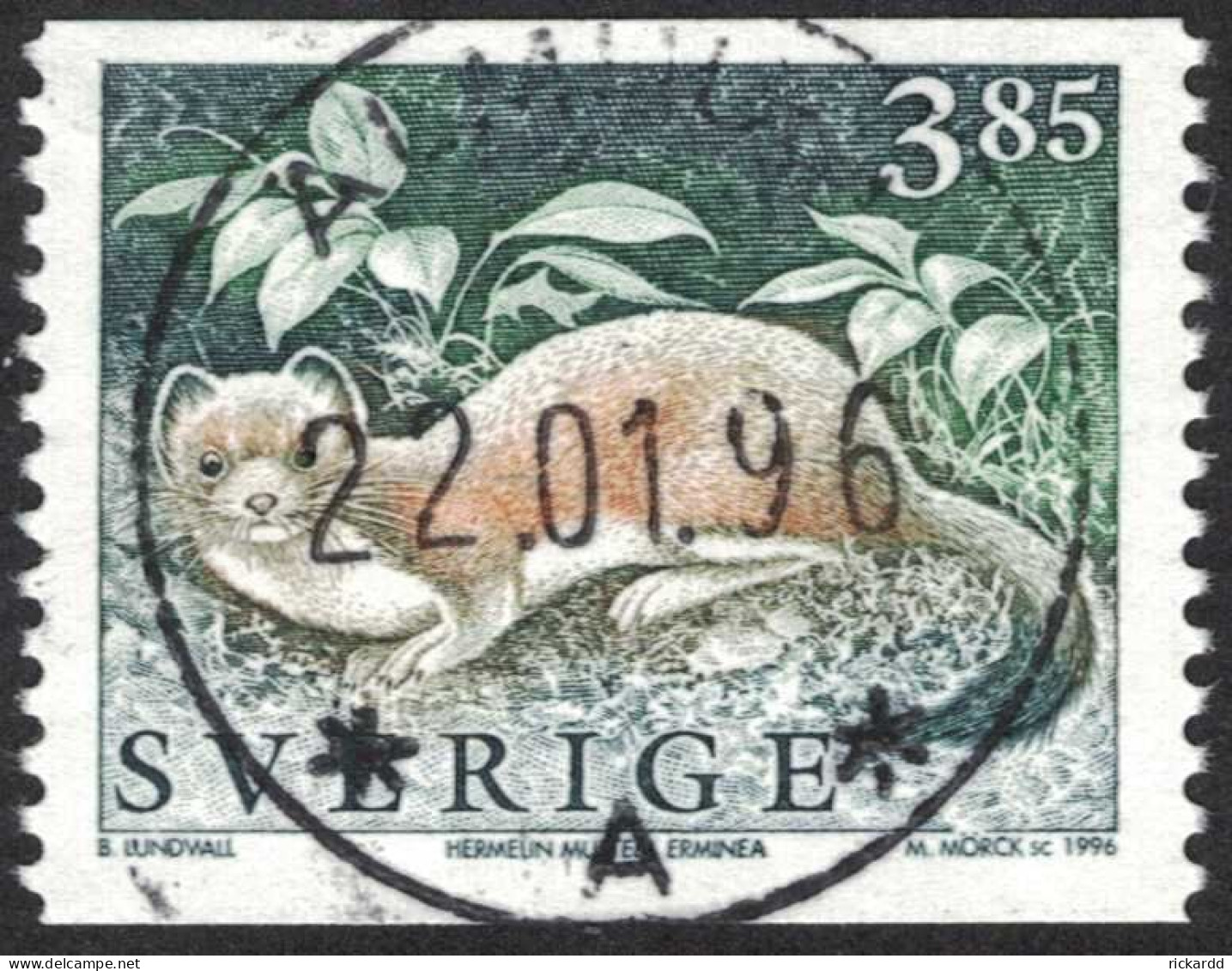 Sweden - Facit #1942A LYX / PRAKTstämplad ÄLMHULT 22.01.96 - 1930- ... Franqueo II