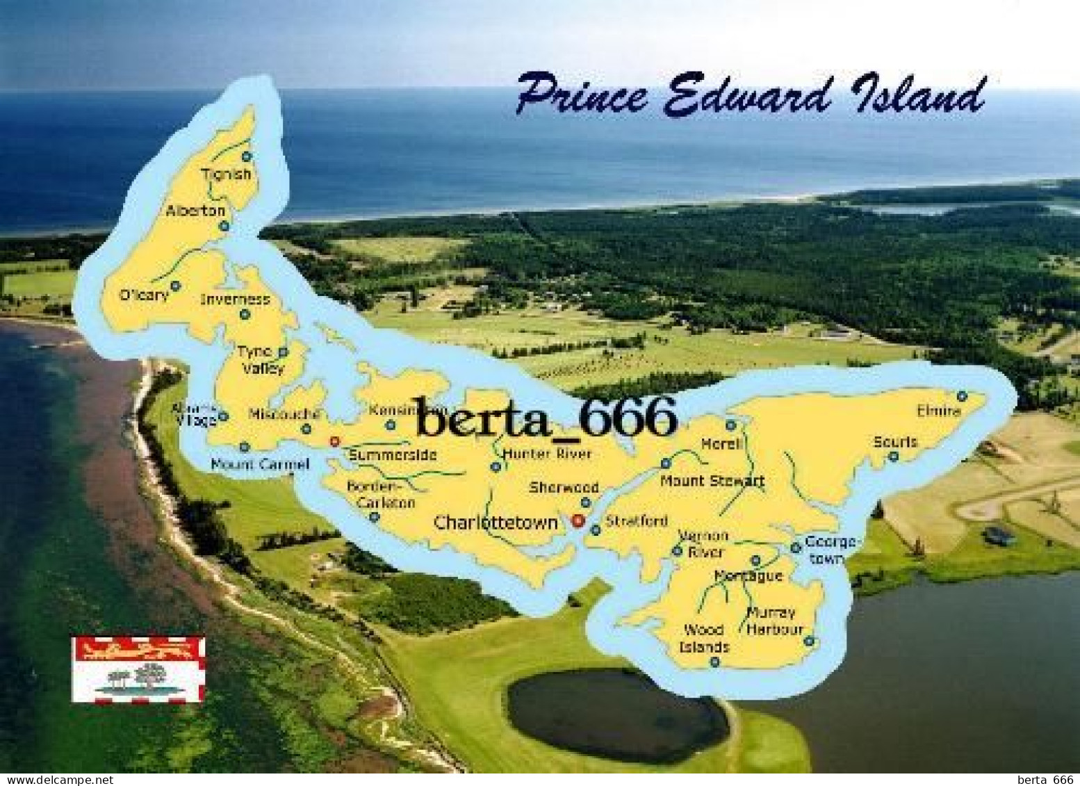 Canada Prince Edward Island Map New Postcard * Carte Geographique * Landkarte - Altri & Non Classificati