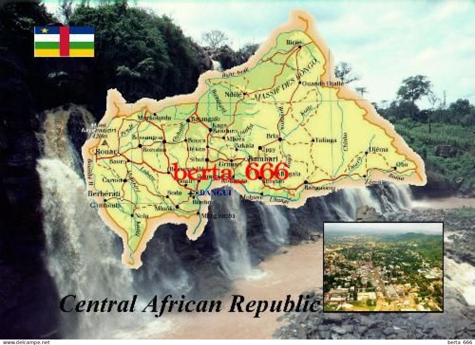 Central African Republic Country Map New Postcard * Carte Geographique * Landkarte - Central African Republic