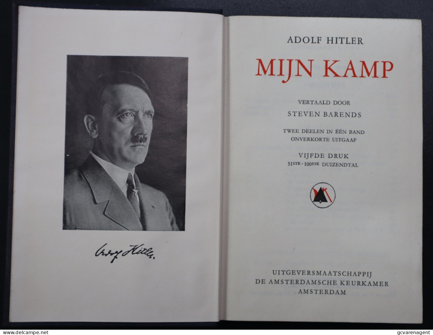 ADOLF HITLER - MIJN KAMP  5de DRUK  810 BLZ  GOEDE STAAT - Weltkrieg 1939-45