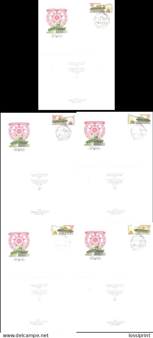 Soviet Union:Russia:USSR:FDC Covers Serie Soviet Tanks, Winning Weapons, 1984 - FDC