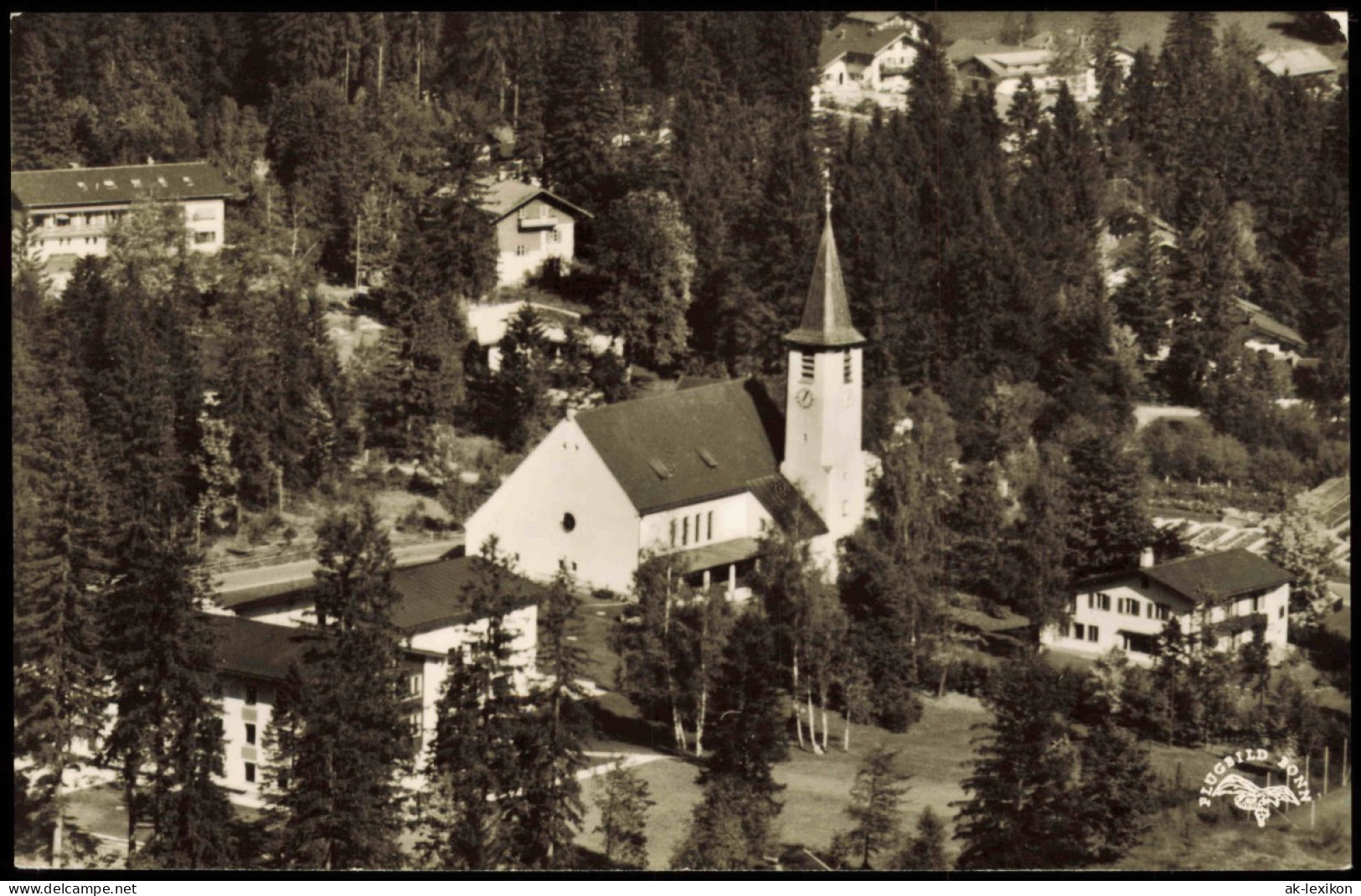 Ansichtskarte Schliersee Luftbild Kirche St. Josef 1968 - Schliersee
