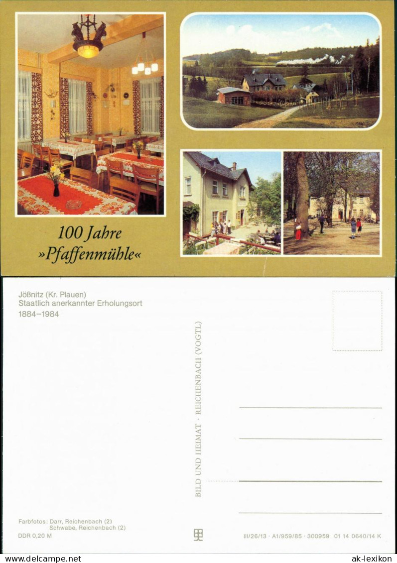 Jößnitz Plauen Vogtland Pfaffenmühle - Innen-  Außenansicht Gästebereich 1982 - Plauen