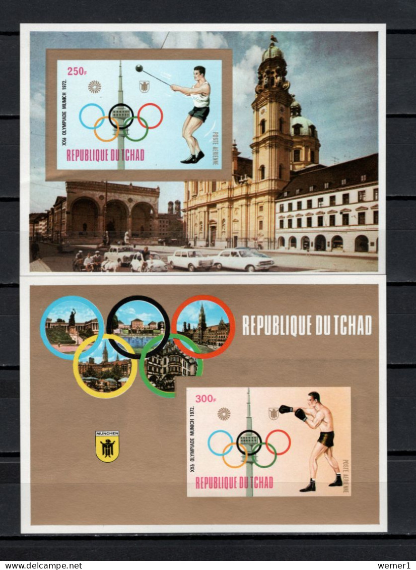 Chad - Tchad 1972 Olympic Games Munich, Boxing Etc. Set Of 2 S/s Imperf. MNH -scarce- - Sommer 1972: München