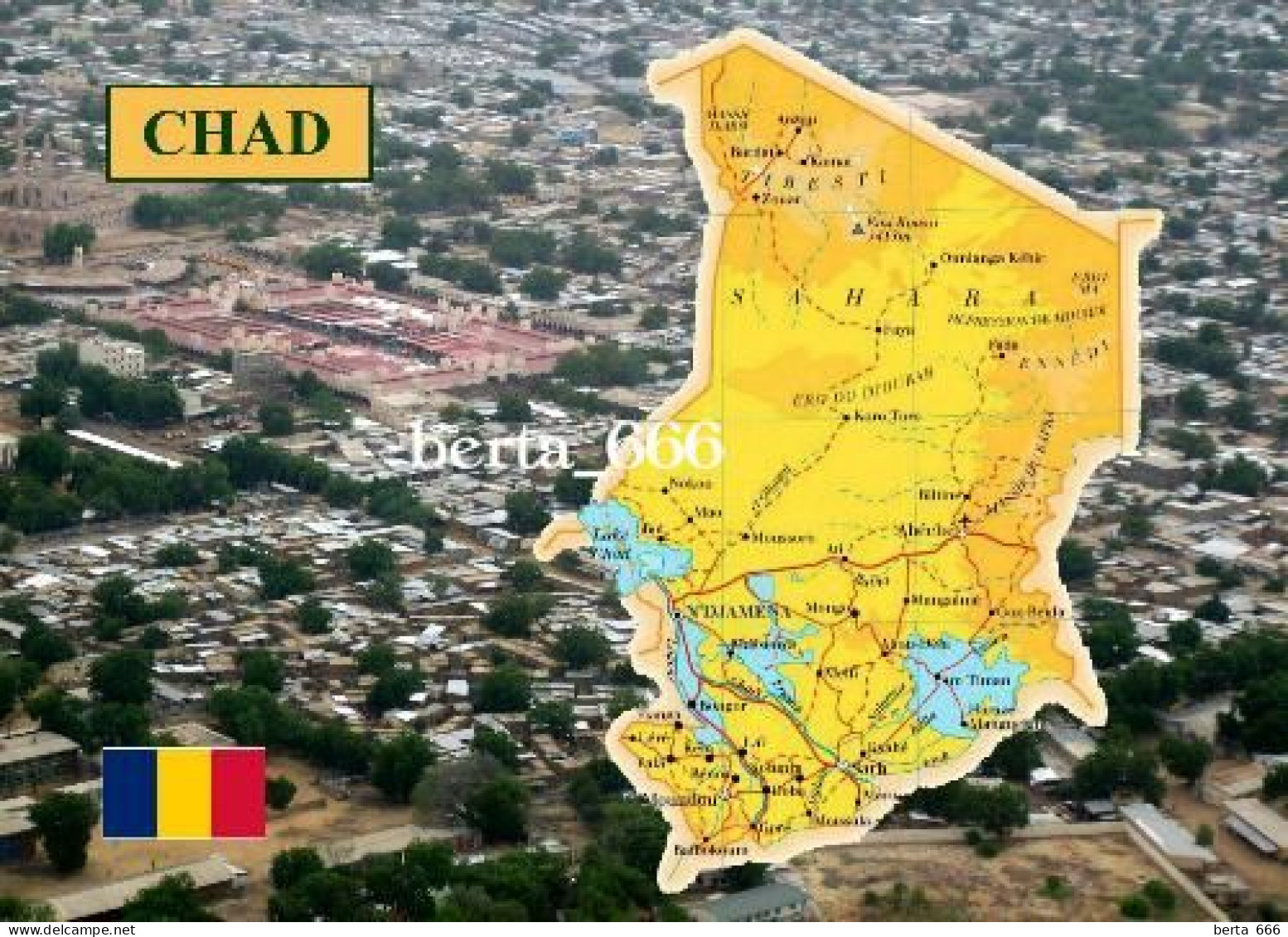 Chad Country Map New Postcard * Carte Geographique * Landkarte - Ciad