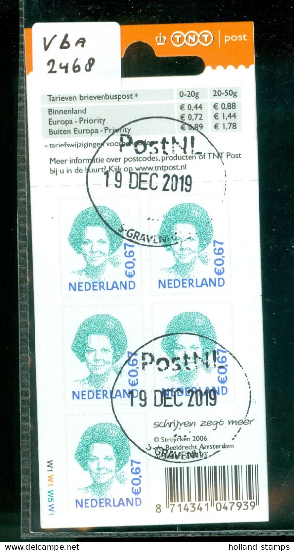 NEDERLAND * NVPH Vba 2468 * HANGBOEKJE *  BLOK * BLOC * BLOCK  * NETHERLANDS * GEBRUIKT * POSTFRIS GESTEMPELD - Carnets Et Roulettes