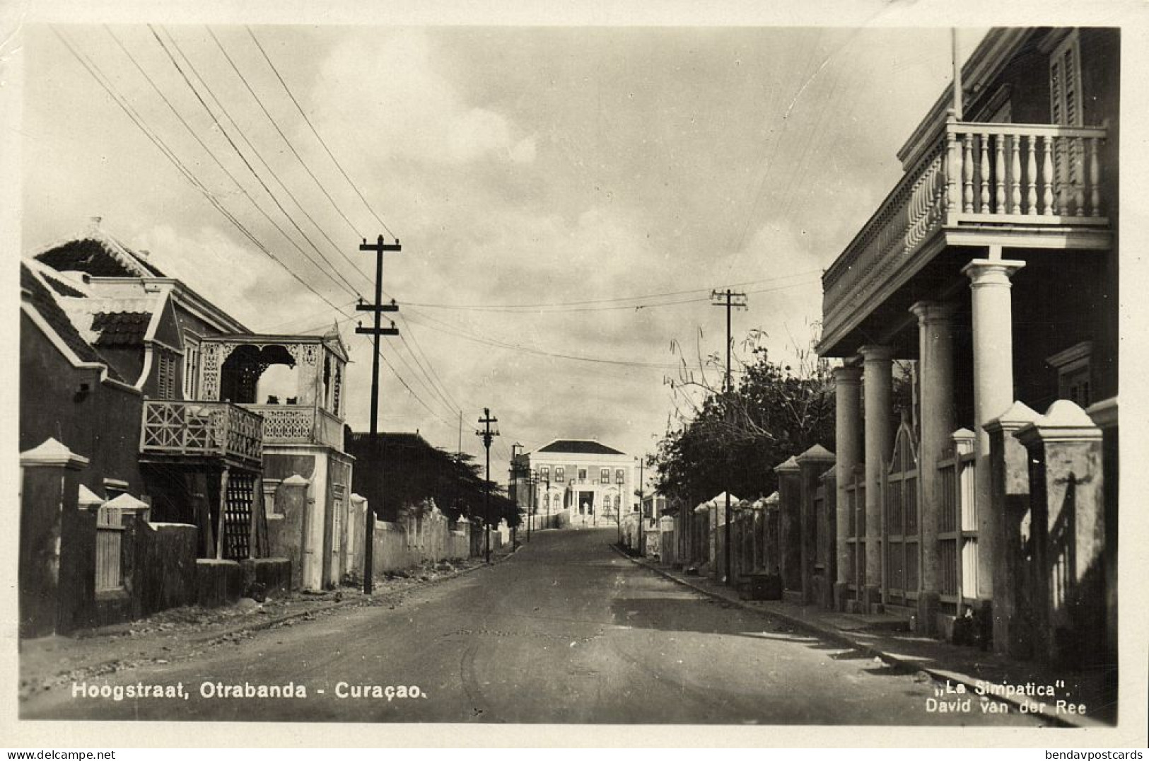 Curacao, N.W.I., WILLEMSTAD, Otrabanda, Hoogstraat (1930s) RPPC Postcard - Curaçao