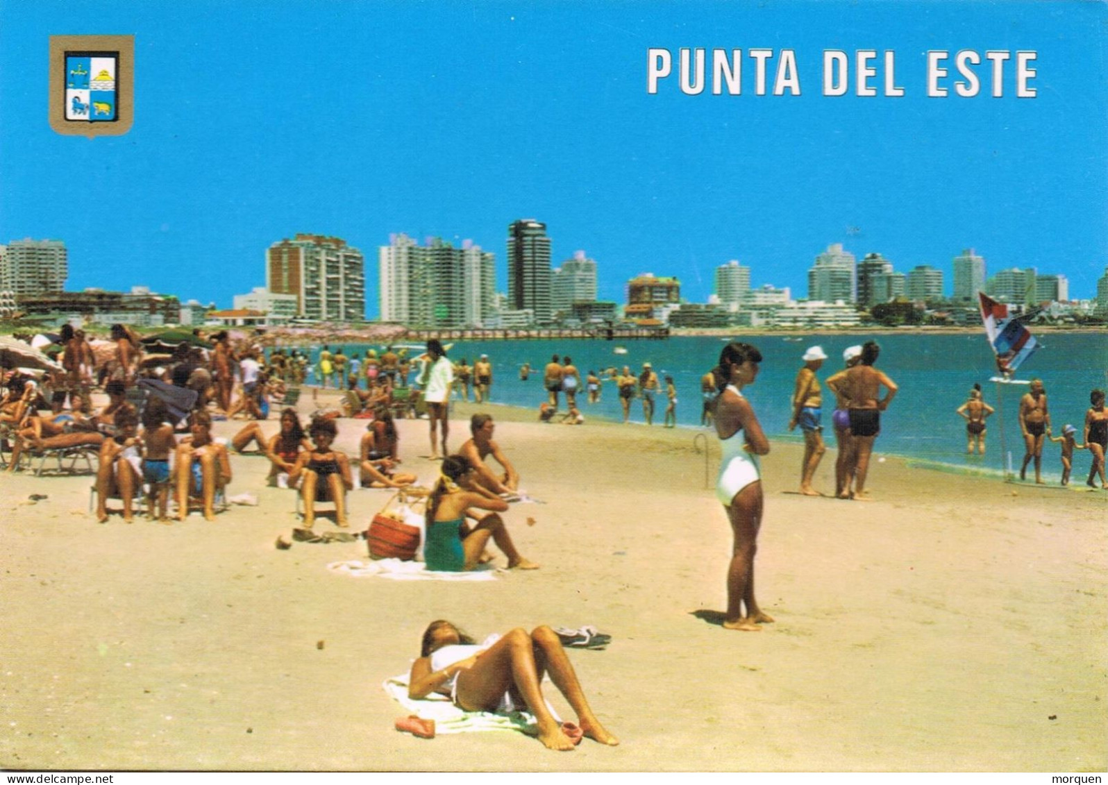 54691. Postal Aerea MALDONADO (Uruguay) 1986. Vista De Playa Mansa En Punta Del Este - Uruguay